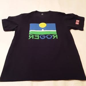 US Open Roger Federer Uniqlo Black Tennis Tee